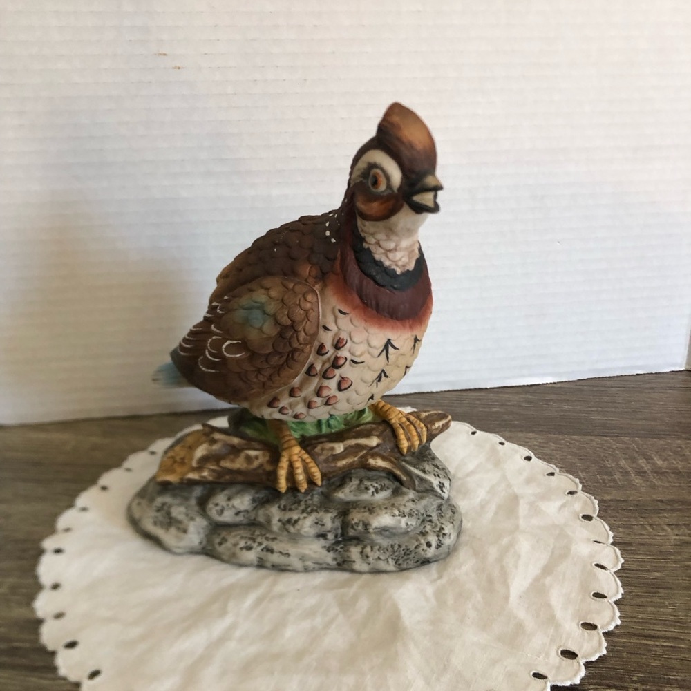 Vtg Dave Grossman Porcelain Quail Figurine